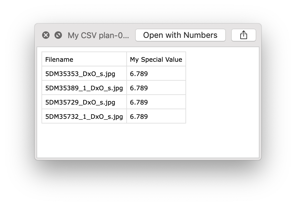 CSV custom column result