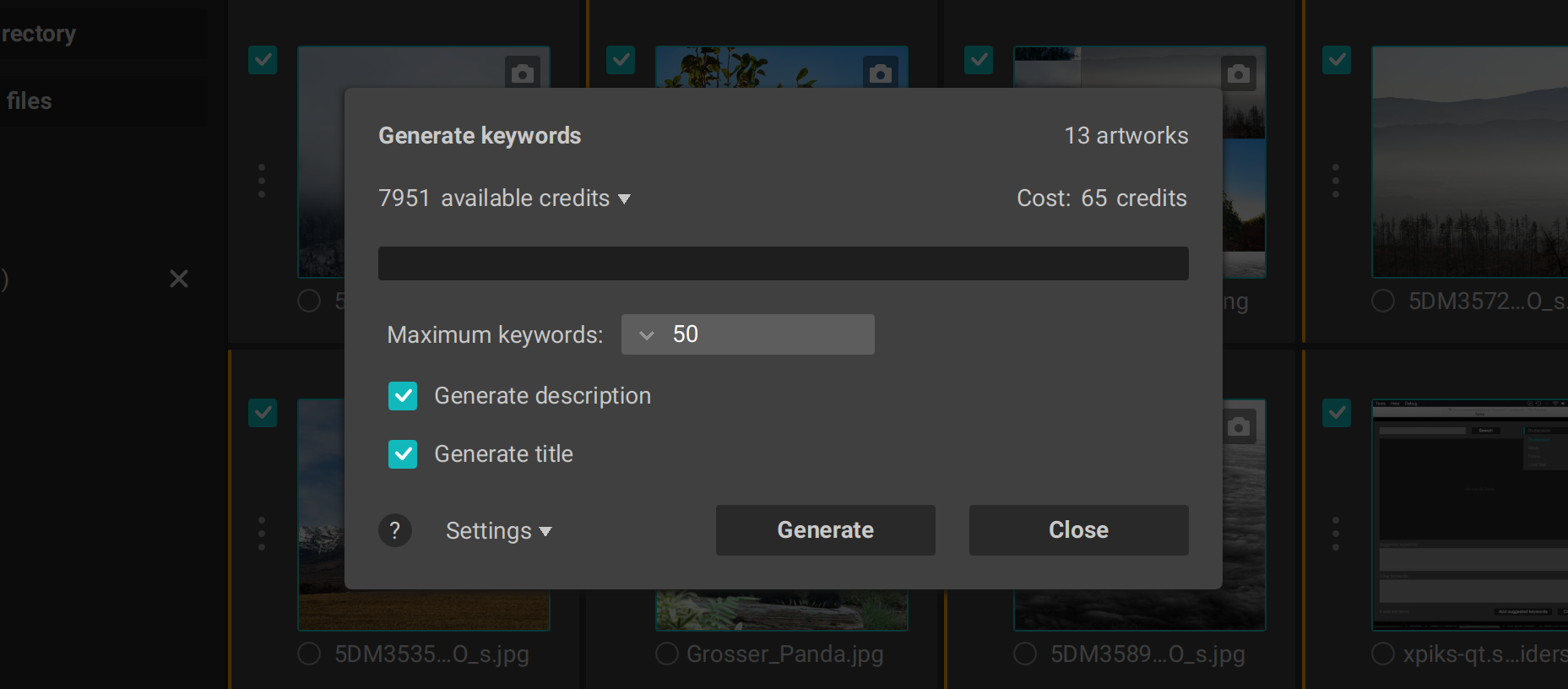 Batch generate AI keywords