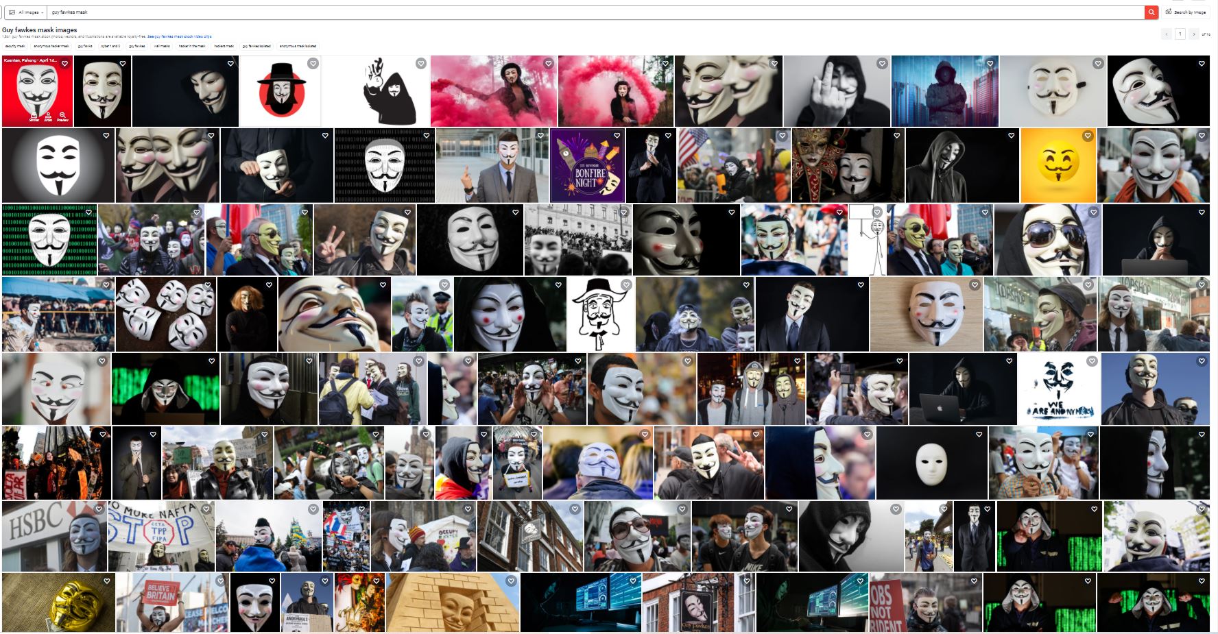 Guy Fawkes mask results
